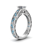 Load image into Gallery viewer, radiant-cut-antique-filigree-diamond-ring-with-ice-blue-topaz-in-14K-white-gold-FDENS3543RARGICBLTOANGLE2-NL-WG
