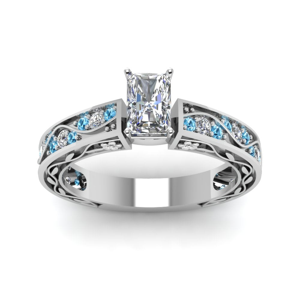 radiant-cut-antique-filigree-diamond-ring-with-ice-blue-topaz-in-14K-white-gold-FDENS3543RARGICBLTOANGLE5-NL-WG