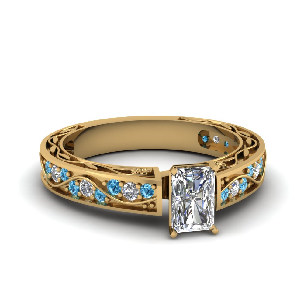 radiant-cut-antique-filigree-diamond-ring-with-ice-blue-topaz-in-14K-yellow-gold-FDENS3543RARGICBLTO-NL-YG