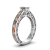 Load image into Gallery viewer, radiant-cut-antique-filigree-diamond-ring-with-orange-sapphire-in-14K-white-gold-FDENS3543RARGSAORANGLE2-NL-WG_66a37f92-bce4-43cc-a3dd-65efa343aad7