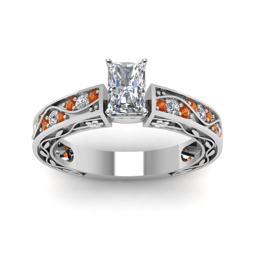 radiant-cut-antique-filigree-diamond-ring-with-orange-sapphire-in-14K-white-gold-FDENS3543RARGSAORANGLE5-NL-WG_4c87d42a-34c5-42d7-9eea-7328069a5007