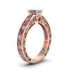 Load image into Gallery viewer, radiant-cut-antique-filigree-diamond-ring-with-pink-sapphire-in-14K-rose-gold-FDENS3543RARGSADRPIANGLE2-NL-RG_ee199eb2-678c-48e0-b529-6871382d3cab