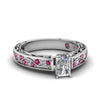 Load image into Gallery viewer, radiant-cut-antique-filigree-diamond-ring-with-pink-sapphire-in-14K-white-gold-FDENS3543RARGSADRPI-NL-WG_2121211c-a19a-4fe6-b4e3-fb224f656128
