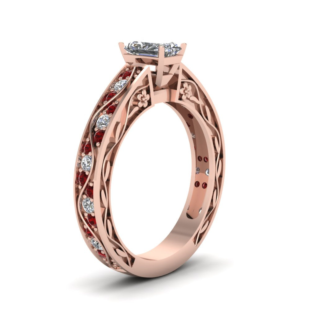 radiant-cut-antique-filigree-diamond-ring-with-ruby-in-14K-rose-gold-FDENS3543RARGRUDRANGLE2-NL-RG