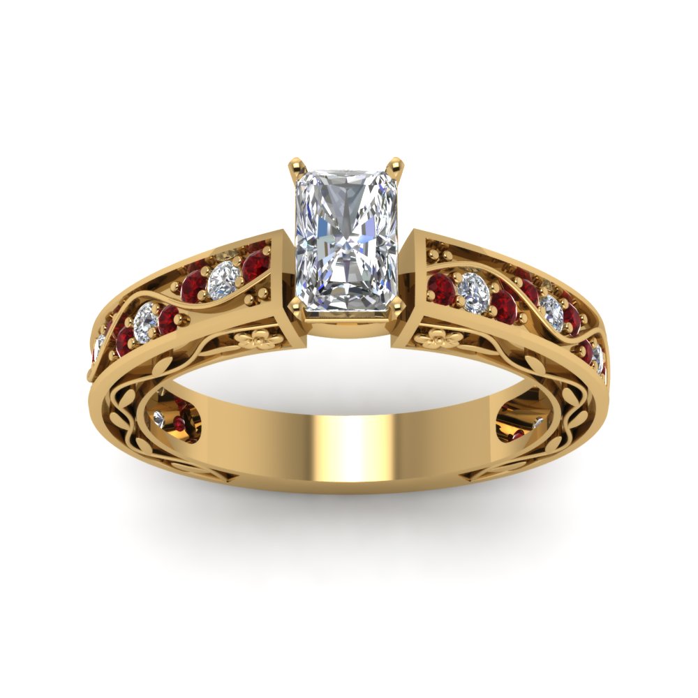 radiant-cut-antique-filigree-diamond-ring-with-ruby-in-14K-yellow-gold-FDENS3543RARGRUDRANGLE5-NL-YG