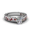 Load image into Gallery viewer, radiant-cut-antique-filigree-diamond-ring-with-ruby-in-950-platinum-FDENS3543RARGRUDR-NL-WG_e9fb4c24-c464-4975-93ef-474d7603d5f6