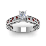 Load image into Gallery viewer, radiant-cut-antique-filigree-diamond-ring-with-ruby-in-950-platinum-FDENS3543RARGRUDRANGLE5-NL-WG
