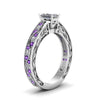 Load image into Gallery viewer, radiant-cut-antique-filigree-diamond-ring-with-violac-topaz-in-14K-white-gold-FDENS3543RARGVITOANGLE2-NL-WG_cf8a8649-d951-4746-8c24-aca9f9886a02