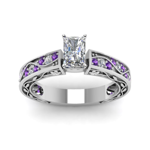 radiant-cut-antique-filigree-diamond-ring-with-violac-topaz-in-14K-white-gold-FDENS3543RARGVITOANGLE5-NL-WG