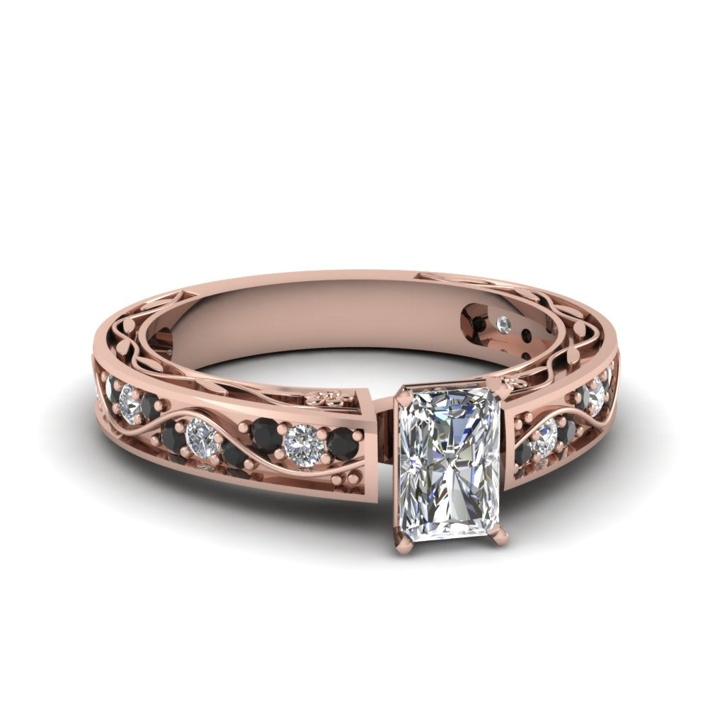 radiant-cut-antique-filigree-ring-with-black-diamond-in-14K-rose-gold-FDENS3543RARGBLACK-NL-RG
