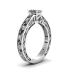 Load image into Gallery viewer, radiant-cut-antique-filigree-ring-with-black-diamond-in-14K-white-gold-FDENS3543RARGBLACKANGLE2-NL-WG_5186165b-d6bc-4266-8953-91adab2ab370