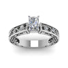 Load image into Gallery viewer, radiant-cut-antique-filigree-ring-with-black-diamond-in-14K-white-gold-FDENS3543RARGBLACKANGLE5-NL-WG_7770573c-6b0c-44ed-87a6-9288338b7e09