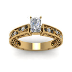 Load image into Gallery viewer, radiant-cut-antique-filigree-ring-with-black-diamond-in-14K-yellow-gold-FDENS3543RARGBLACKANGLE5-NL-YG
