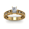 Load image into Gallery viewer, radiant-cut-antique-filigree-ring-with-black-diamond-in-14K-yellow-gold-FDENS3543RARGBLACKANGLE5-NL-YG_44345ca3-e45f-48fe-b6e3-9387fb21bf02