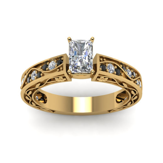 radiant-cut-antique-filigree-ring-with-black-diamond-in-14K-yellow-gold-FDENS3543RARGBLACKANGLE5-NL-YG_44345ca3-e45f-48fe-b6e3-9387fb21bf02
