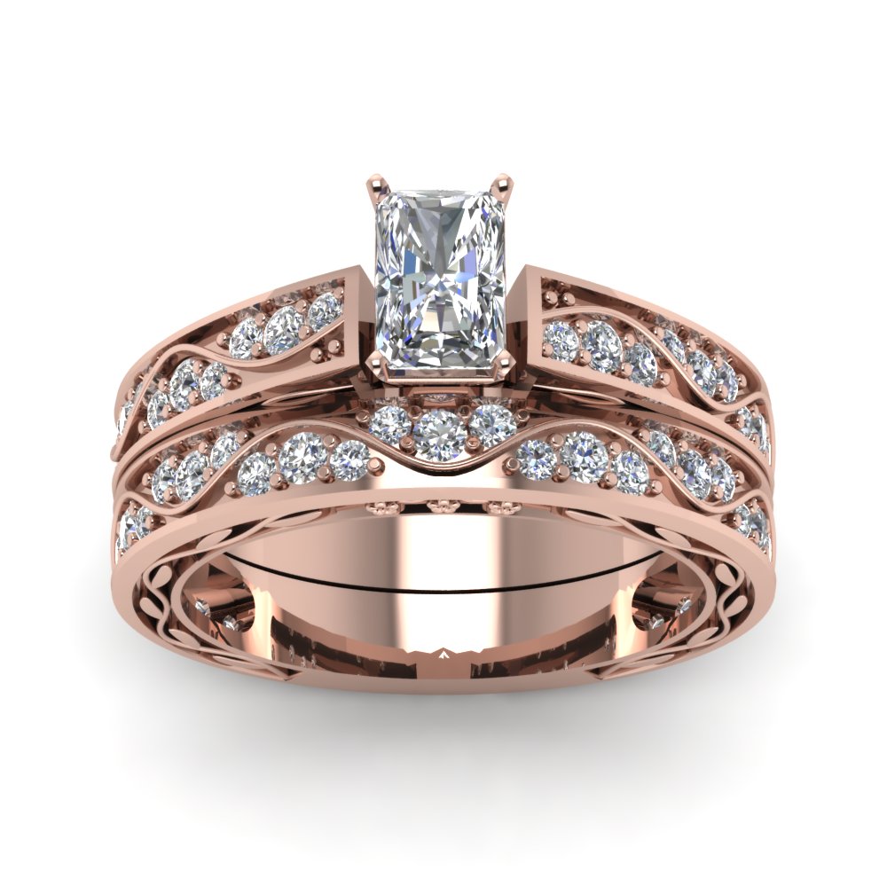 radiant-cut-antique-filigree-wedding-ring-set-in-rose-gold-FDENS3543RAANGLE5-NL-RG
