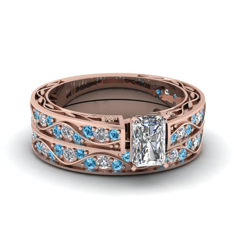 radiant-cut-antique-filigree-wedding-ring-set-with-ice-blue-topaz-in-rose-gold-FDENS3543RAGICBLTO-NL-RG