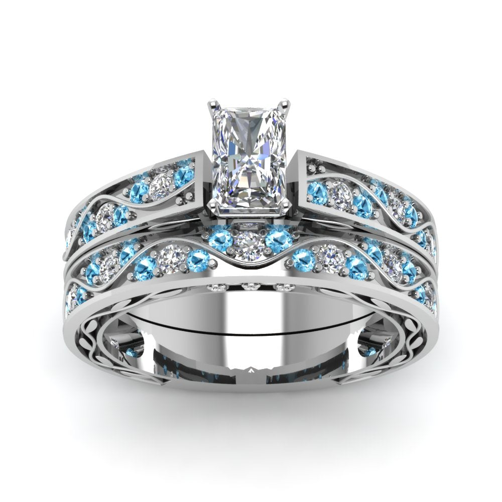 radiant-cut-antique-filigree-wedding-ring-set-with-ice-blue-topaz-in-white-gold-FDENS3543RAGICBLTOANGLE5-NL-WG