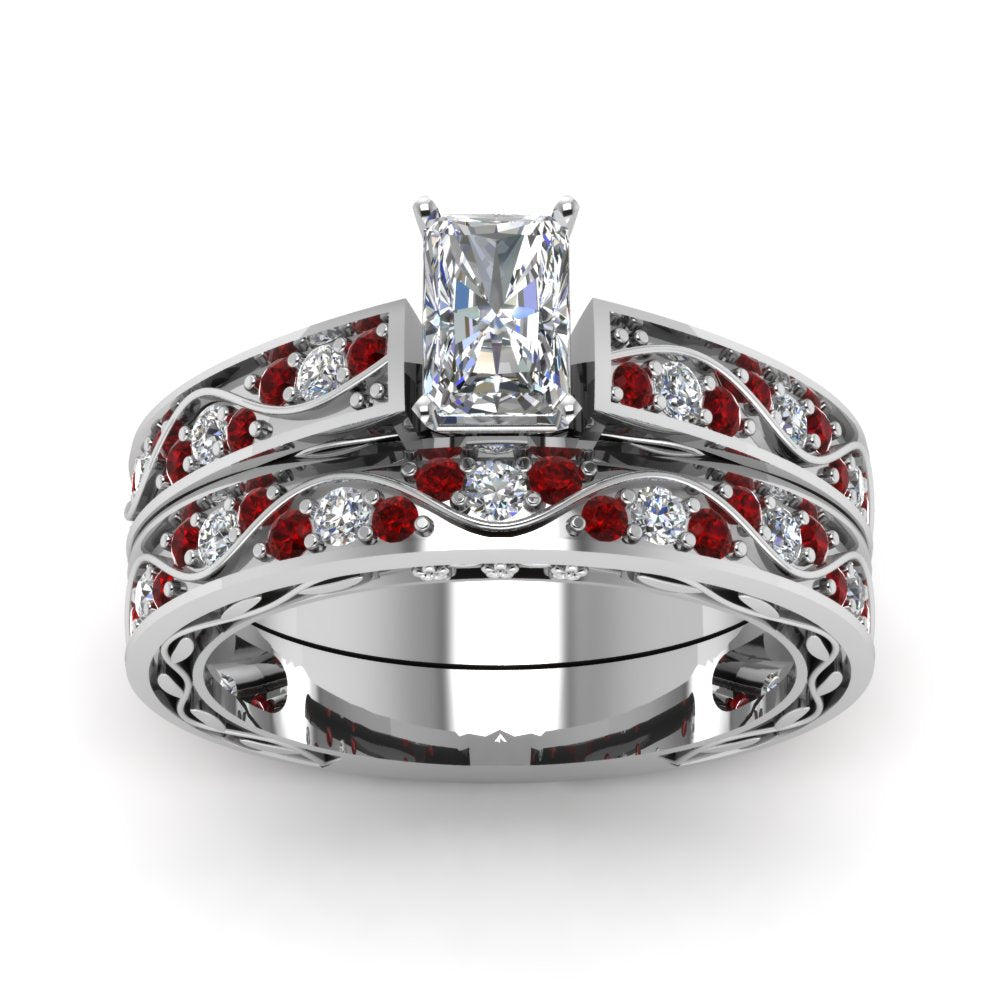 radiant-cut-antique-filigree-wedding-ring-set-with-ruby-in-white-gold-FDENS3543RAGRUDRANGLE5-NL-WG