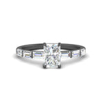 Load image into Gallery viewer, Baguette Thin Band Radiant Cut Engagement Ring
