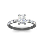 Load image into Gallery viewer, Baguette Thin Band Radiant Cut Engagement Ring
