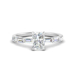 Load image into Gallery viewer, Baguette Thin Band Radiant Cut Engagement Ring
