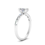 Load image into Gallery viewer, Baguette Thin Band Radiant Cut Engagement Ring
