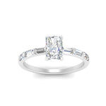 Load image into Gallery viewer, Baguette Thin Band Radiant Cut Engagement Ring
