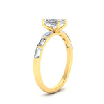 Load image into Gallery viewer, Baguette Thin Band Radiant Cut Engagement Ring

