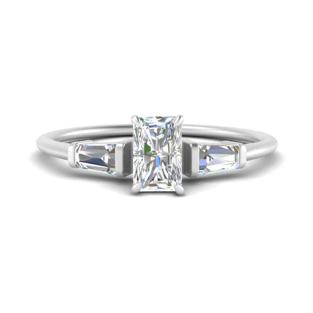 Radiant Cut Lab Created Three Stone Diamond Ring