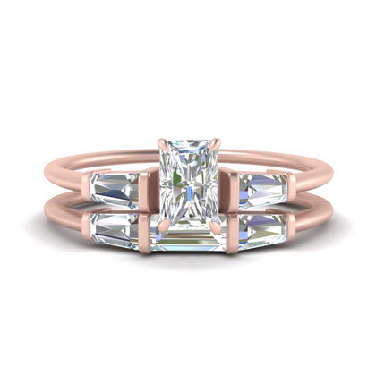 radiant-cut-bar-set-diamond-ring-with-matching-3-baguette-wedding-band-in-rose-gold-FDENS100RA-NL-RG