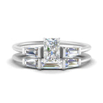 Load image into Gallery viewer, radiant-cut-bar-set-diamond-ring-with-matching-3-baguette-wedding-band-in-FDENS100RA-NL-WG
