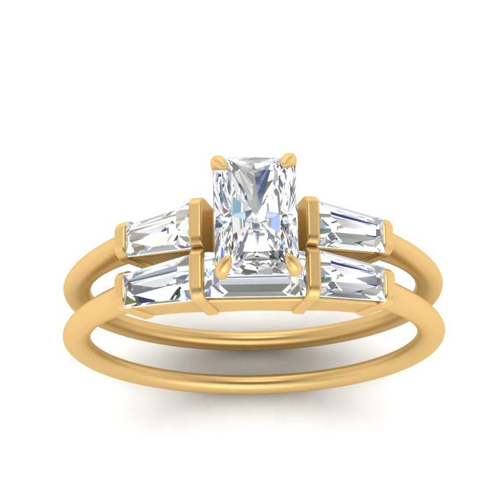 radiant-cut-bar-set-diamond-ring-with-matching-3-baguette-wedding-band-in-FDENS100RA-NL-YG