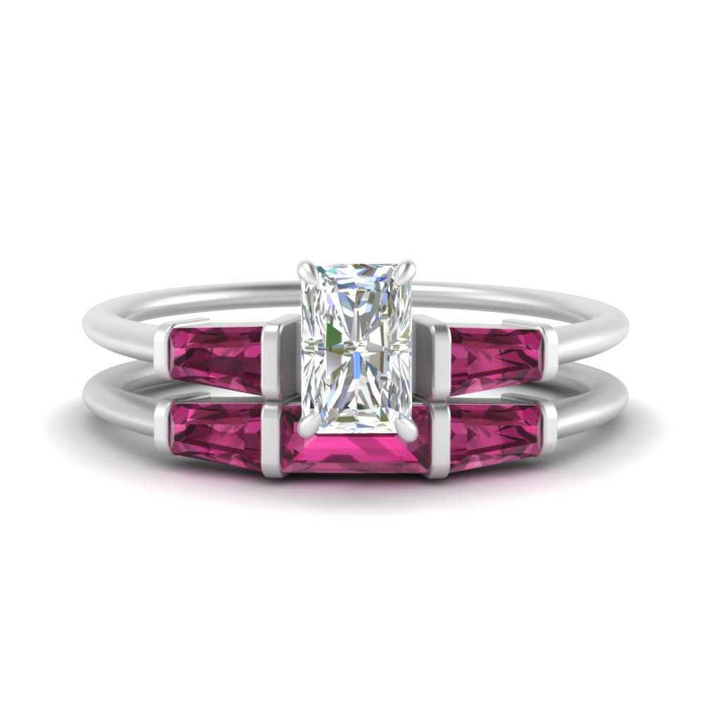 radiant-cut-bar-set-pink-sapphire-ring-with-matching-3-baguette-wedding-band-in-white-gold-FDENS100RAGSADRPI-NL-WG