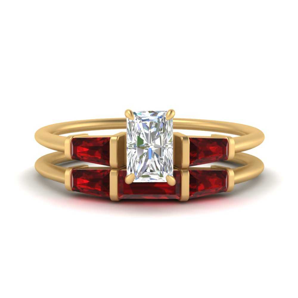 radiant-cut-bar-set-ruby-ring-with-matching-3-baguette-wedding-band-in-FDENS100RAGRUDR-NL-YG