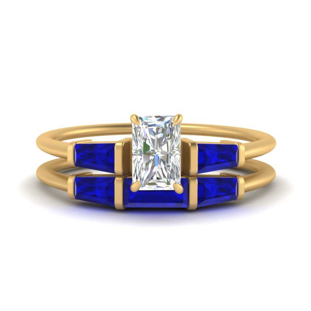 radiant-cut-bar-set-sapphire-ring-with-matching-3-baguette-wedding-band-in-FDENS100RAGSABL-NL-YG
