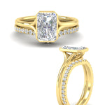 Load image into Gallery viewer, radiant-cut-bezel-solitaire-ring-with-diamond-band-in-yellow-gold-FD11229RAANGLE3-NL-YG.jpg?v=1758702888