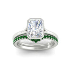 Load image into Gallery viewer, radiant-cut-bezel-solitaire-ring-with-emerald-band-in-white-gold-FD11229RAGEMGRANGLE5-NL-WG.jpg?v=1758702888