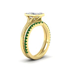 Load image into Gallery viewer, radiant-cut-bezel-solitaire-ring-with-emerald-band-in-yellow-gold-FD11229RAGEMGRANGLE2-NL-YG_e2c6187e-51ba-48ee-a8e4-c6bf668e28e8.jpg?v=1758702954