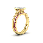 Load image into Gallery viewer, radiant-cut-bezel-solitaire-ring-with-pink-sapphire-band-in-yellow-gold-FD11229RAGSADRPIANGLE2-NL-YG_8d076ecc-a16d-4ecf-bbae-9b8a620d4b58.jpg?v=1758702954