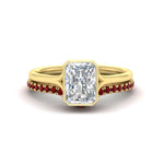 Load image into Gallery viewer, radiant-cut-bezel-solitaire-ring-with-ruby-band-in-yellow-gold-FD11229RAGRUDR-NL-YG_5179e623-0e9c-40a0-85b3-44452d6279c2.jpg?v=1758702954