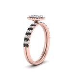 Load image into Gallery viewer, radiant-cut-black-diamond-halo-wedding-ring-set-in-rose-gold-FD-8523RAGBLACK-NL-RG