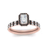 Load image into Gallery viewer, radiant-cut-black-diamond-halo-wedding-ring-set-in-rose-gold-FD-8523RAGBLACK-NL-RG