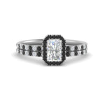 Load image into Gallery viewer, radiant-cut-black-diamond-halo-wedding-ring-set-in-white-gold-FD-8523RAGBLACK-NL-WG
