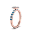 Load image into Gallery viewer, radiant-cut-blue-topaz-halo-wedding-ring-set-in-rose-gold-FD-8523RAGICBLTO-NL-RG
