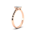 Load image into Gallery viewer, radiant-cut-cathedral-pave-diamond-engagement-ring-with-black-diamond-in-rose-gold-FD11145RARGBLACKANGLE2-NL-RG
