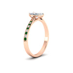 Load image into Gallery viewer, radiant-cut-cathedral-pave-diamond-engagement-ring-with-emerald-in-rose-gold-FD11145RARGEMGRANGLE2-NL-RG
