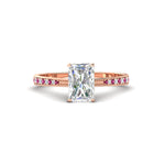 Load image into Gallery viewer, radiant-cut-cathedral-pave-diamond-engagement-ring-with-pink-sapphire-in-rose-gold-FD11145RARGSADRPI-NL-RG
