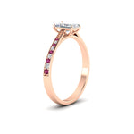 Load image into Gallery viewer, radiant-cut-cathedral-pave-diamond-engagement-ring-with-pink-sapphire-in-rose-gold-FD11145RARGSADRPIANGLE2-NL-RG
