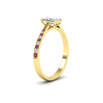 Load image into Gallery viewer, radiant-cut-cathedral-pave-diamond-engagement-ring-with-pink-sapphire-in-yellow-gold-FD11145RARGSADRPIANGLE2-NL-YG
